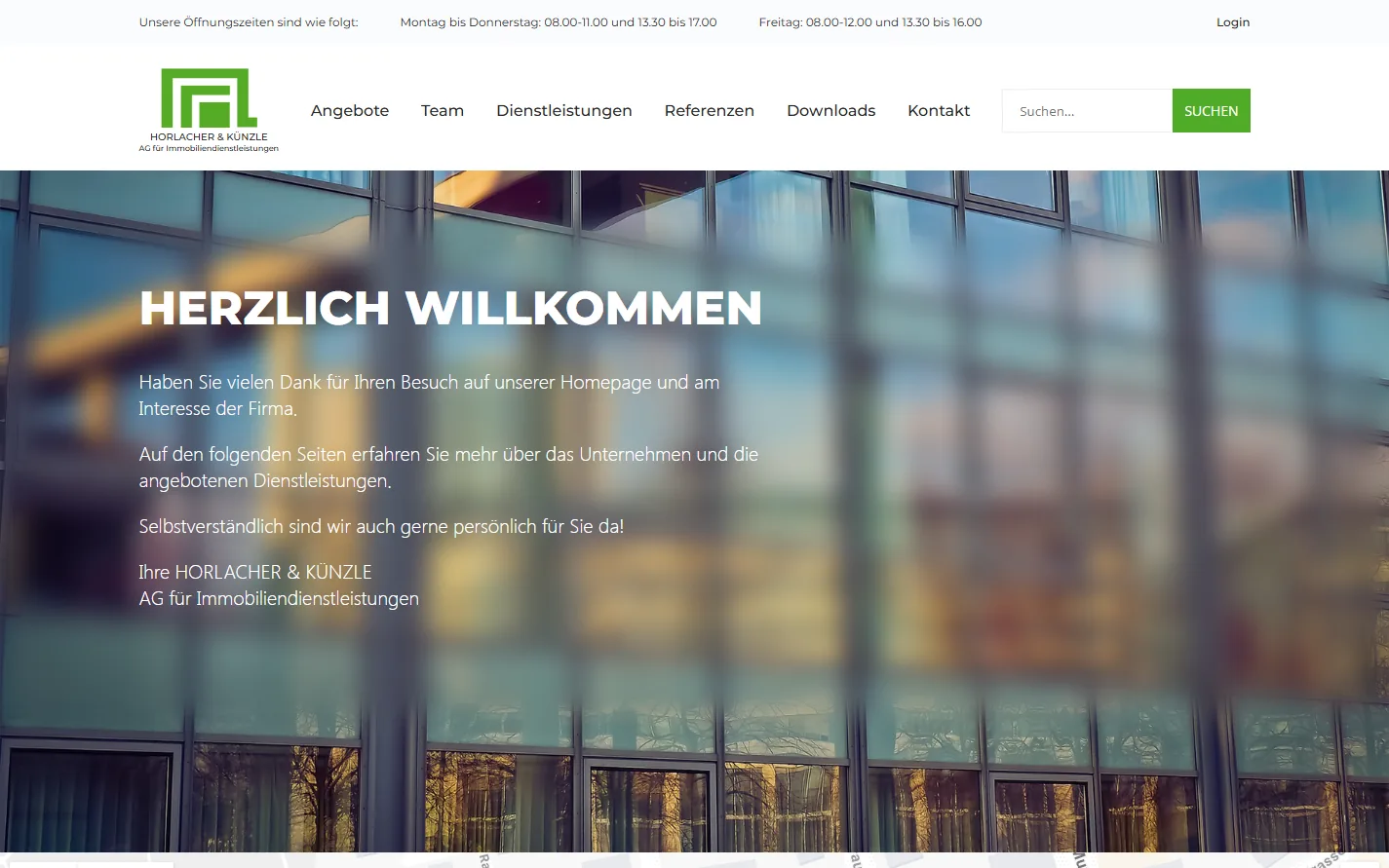 Homepage of immobiliendienstleister.ch, built by SparkDynamic